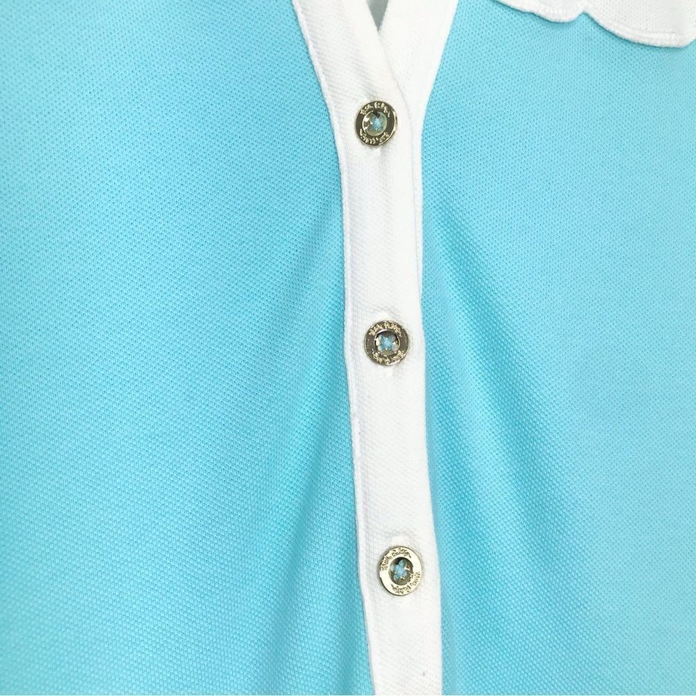 Lilly Pulitzer White and Light Blue Polo Mini Dress - Picture 13 of 16